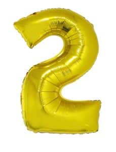 Ballon chiffre 2 – Or