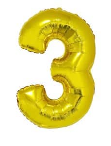 Ballon chiffre 3 – Or