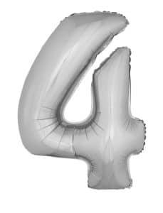 Ballon chiffre 4 – Argent