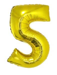 Ballon chiffre 5 – Or