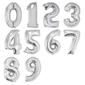 40" Ballons chiffre – Argent
