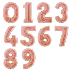 40" Glitter Holo Rose Dorée G5 Numbers - com gás
